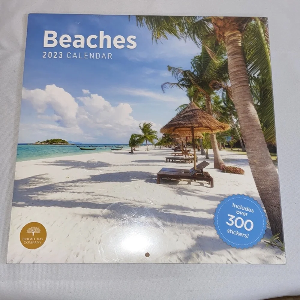 Wall Calendar 2023 Beaches Monthly Wall Calendar by Bright Day 12” X 12”
